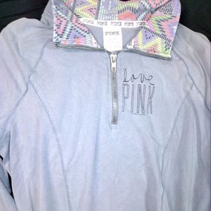 PINK QUARTER ZIP PULL OVER SIZE M